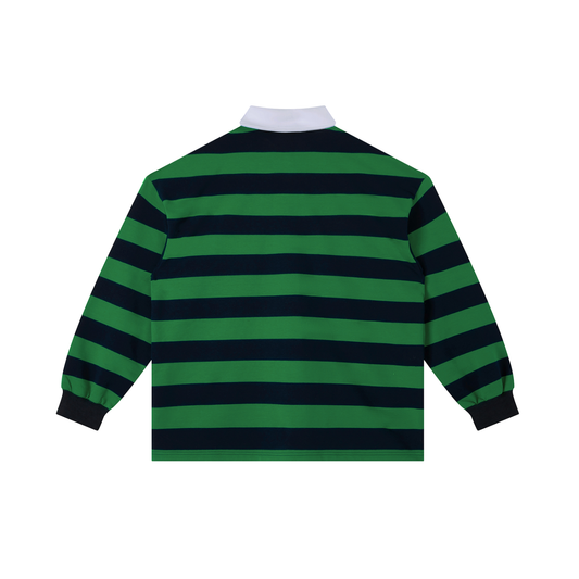 F3THY "Opulent" Striped Rugby Polo Longsleeve