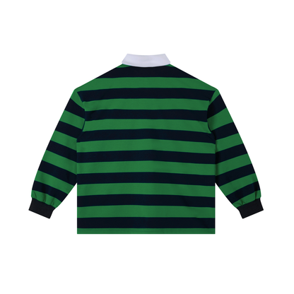 F3THY "Opulent" Striped Rugby Polo Longsleeve