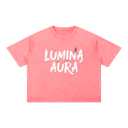 F3THY "Lumina Aura" Washed Crop Tee