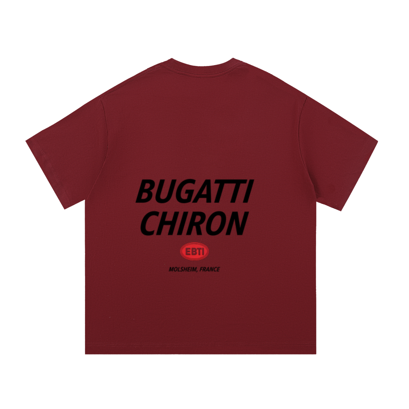 ODMPOD F3THY Bugatti Chiron T-shirt featuring a detailed graphic of the luxury sports car on soft fabric.