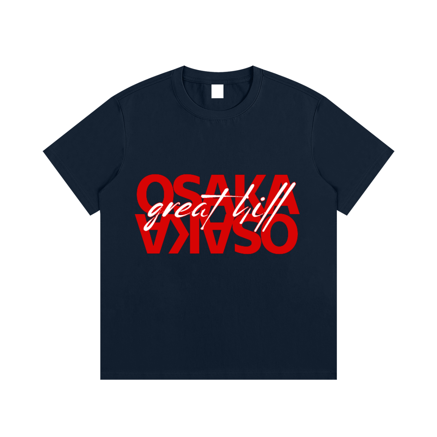 ODMPOD F3THY Osaka great hill print t-shirt in black, blue, and green with front and back designs.