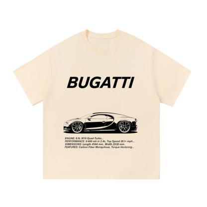 ODMPOD F3THY Bugatti Chiron T-shirt featuring a sleek design with Bugatti logo and Chiron graphic on soft fabric.