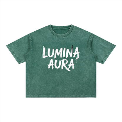 F3THY "Lumina Aura" Washed Crop Tee