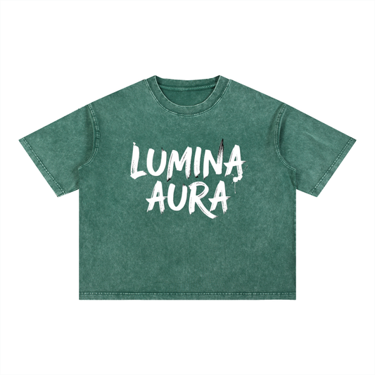 F3THY "Lumina Aura" Washed Crop Tee