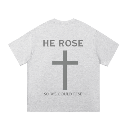 Black F3THY Risen Tee by ODMPOD featuring a relaxed fit and graphic design on the front, casual streetwear style.