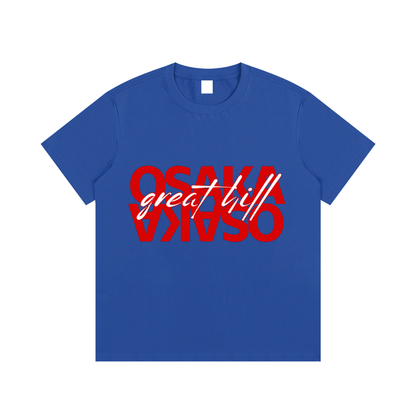 ODMPOD F3THY Osaka great hill t-shirt in black with blue and green front and back print, casual streetwear style.