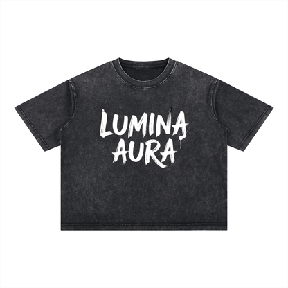 F3THY "Lumina Aura" Washed Crop Tee