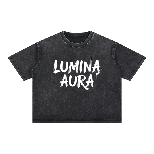 F3THY "Lumina Aura" Washed Crop Tee