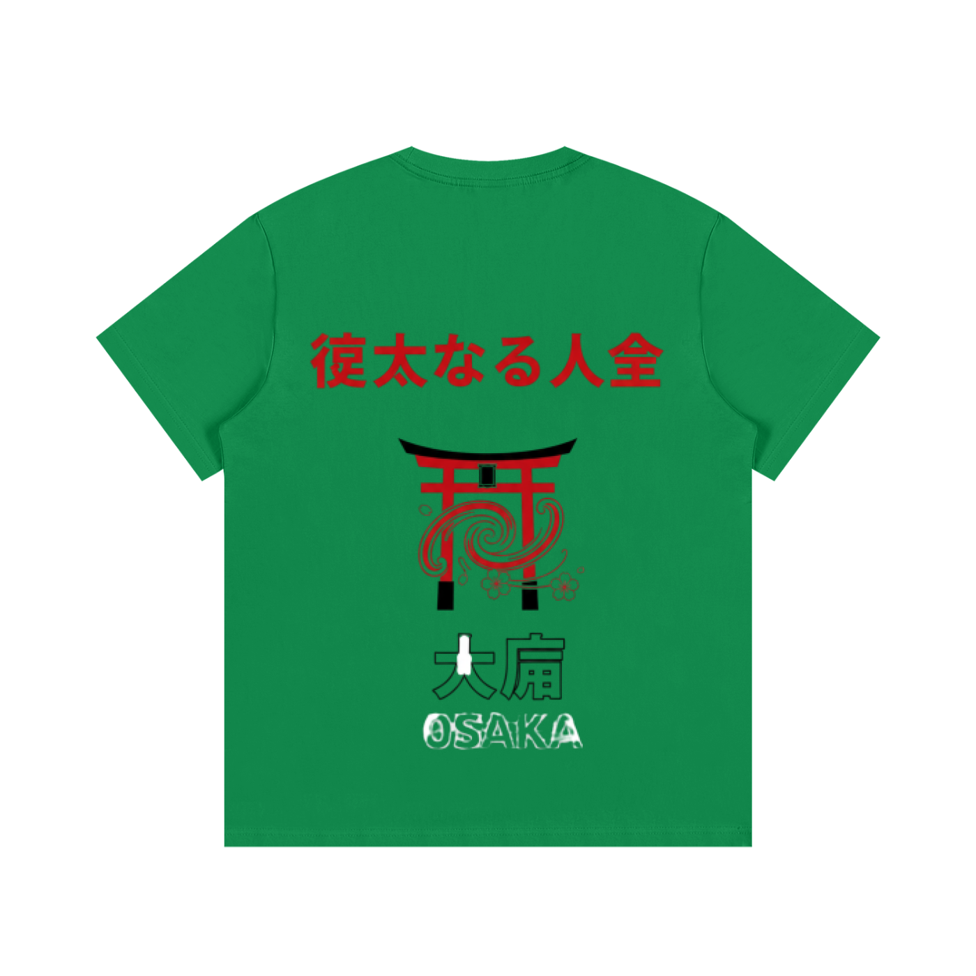 ODMPOD F3THY Osaka great hill hoodie with front and back print in black, blue, and green, featuring mountain and landscape designs.