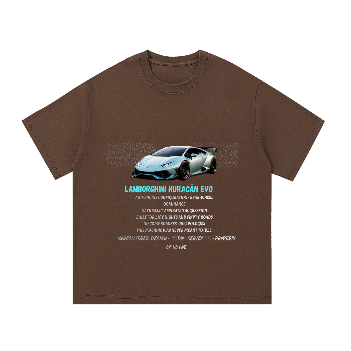 Lamborghini front print graphic T-shirt by ODMPOD featuring a bold Lamborghini logo and design on a black cotton tee.