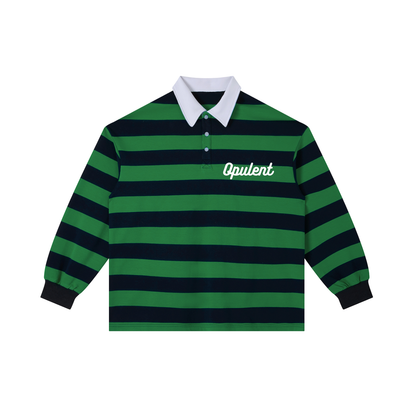 F3THY "Opulent" Striped Rugby Polo Longsleeve