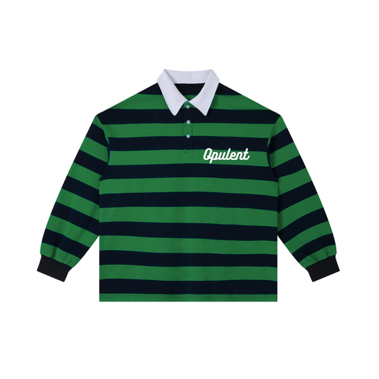 F3THY "Opulent" Striped Rugby Polo Longsleeve