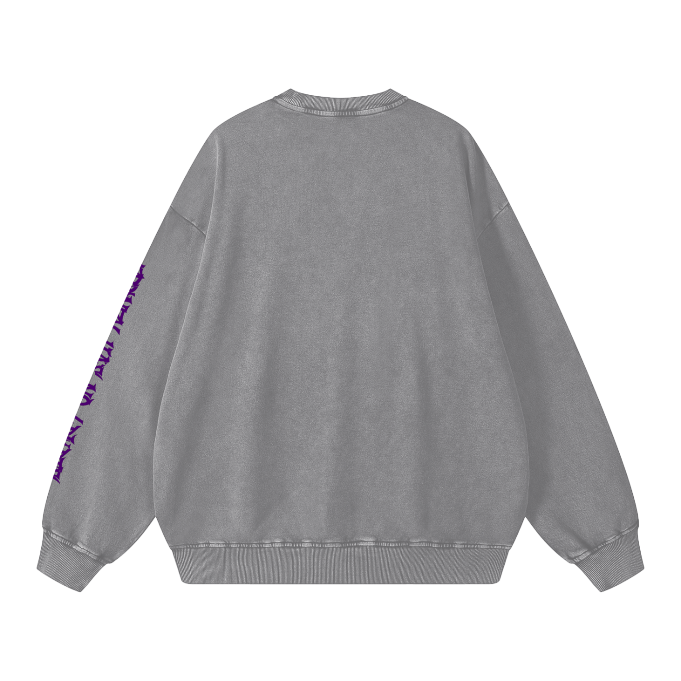 ODMPOD F3THY “FRENZY” snow washed crewneck sweatshirt, soft fabric with printed graphic design, casual streetwear style.
