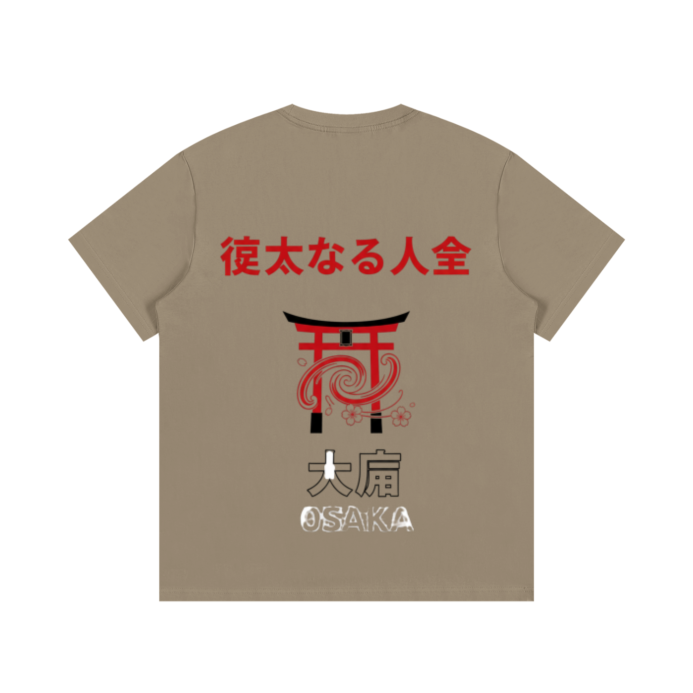 ODMPOD F3THY Osaka great hill front and back print T-shirt in black, blue, and green showcasing bold graphic design.