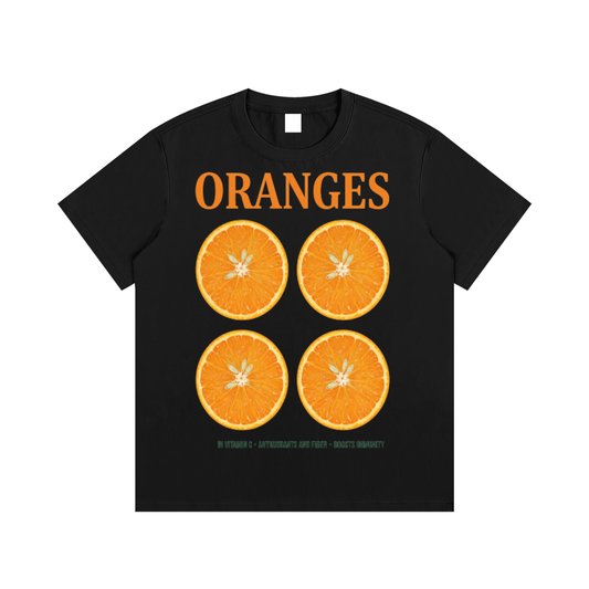 F3THY Fruits Front & Back Print – Blue, Green & Orange