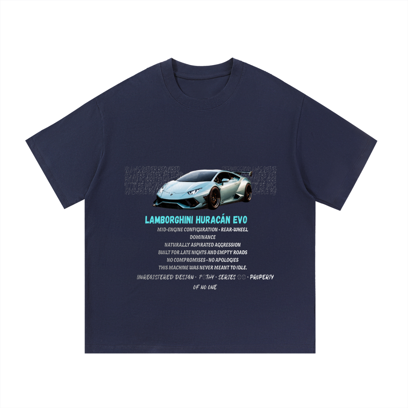 Lamborghini front print T-shirt by ODMPOD featuring a bold Lamborghini logo and graphics on a casual men's tee.