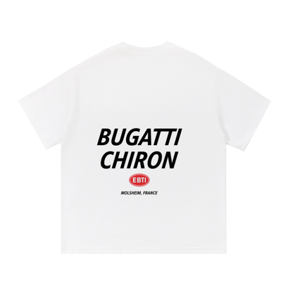 Black F3THY Bugatti Chiron T-shirt by ODMPOD featuring a detailed graphic of the Bugatti Chiron supercar.
